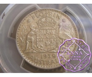 Australia 1939 Florin PCGS AU55